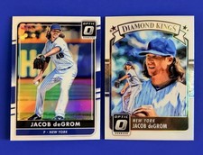 (2)  2016 Optic Jacob deGrom Diamond Kings & Base Silver Holo Cards #18 & 118