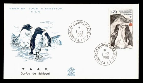 DR WHO 1980 FRENCH ANTARCTIC FSAT FDC PENGUIN CACHET w29410
