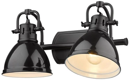 Duncan 16 1/2" Wide Matte Black 2-Light Bath Light - Picture 4 of 5