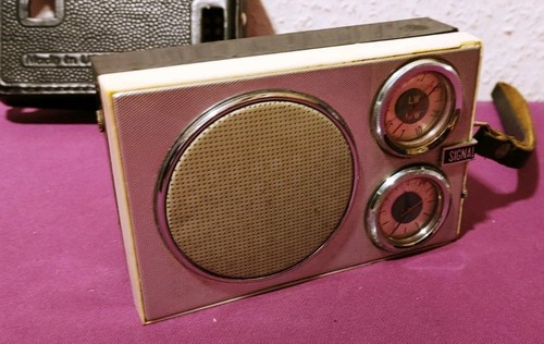 DDR / UDSSR SIGNAL-601 - LW / MW TRANSISTOR RADIO mit Uhr im Leder Etui VINTAGE - Bild 6 von 13