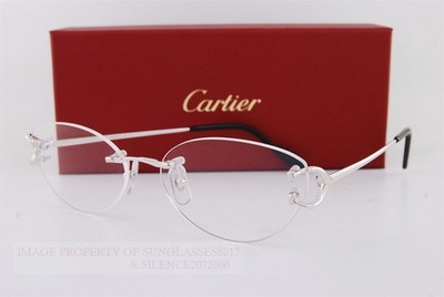 Closeout New Authentic Cartier Eyeglass Frames CT 0487/O 002 Rimless Silver 57mm