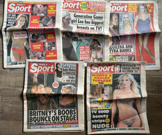 5 Complete Daily Sport newspapers from 2001 Page 3 Girls Jordan Jo Guest Myleene