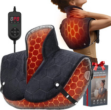 Far Infrared Heating Pad for Neck and Shoulders and Back - 6X Deeper Pain Relief