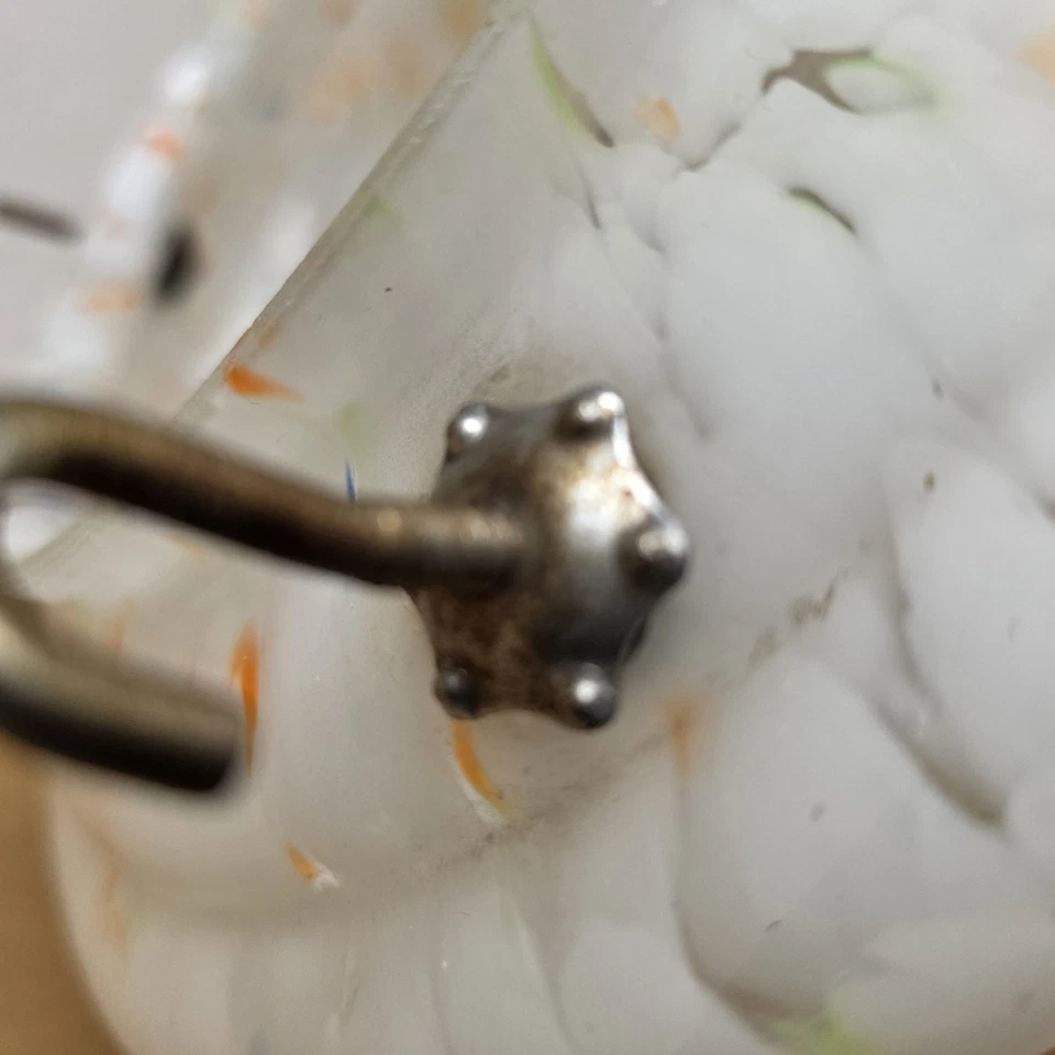 Raro Art Deco 1930 Multicolor Vidrio Techo Plafonier Mosquero Tazón Pantalla Foto 2 de 4