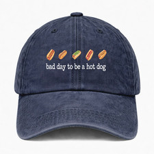 Funny Hot Dog Hat Bad Day to Be a Hot Dog Meme Baseball Cap Food Humor Dad Hat