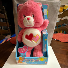 2002 Care Bears Love-a-Lot Bear 13  Play Along Plush  Sealed VHS Original Box