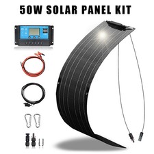 50W 12V Solarpanel Flexible Mono Solarmodul Wohnmobile Camping 10A-Regler Set 