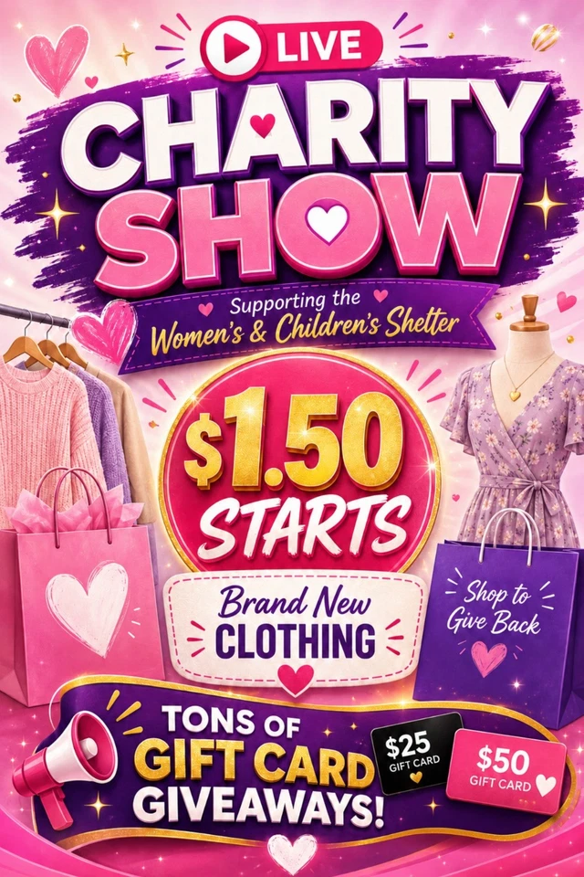 Women's & Children's Shelter Charity | $1.50 Starts + Giveaways
