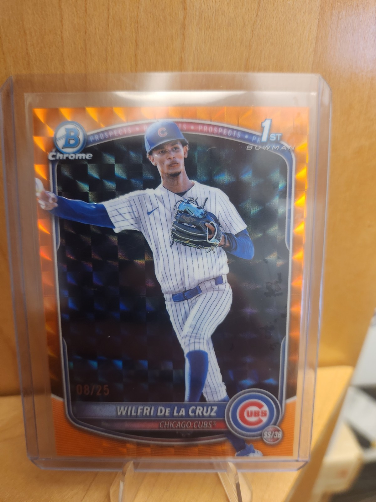 2025 Bowman Chrome - Wilfri De La Cruz #BCP-209 Orange Geometric Refractor /25