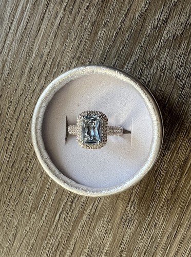 Bomb Party aquamarine spinel rhodium plated ring size 7 Perfectly mine - Picture 2 of 3