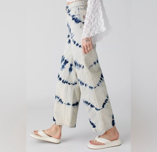 Pantalones de mezclilla BDG altos y anchos blanqueadores tie dye pierna ancha Urban Outfitters talla 28 - Imagen 2 de 15