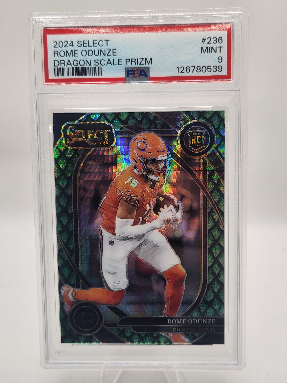 2024 Panini Select - Club Level Rome Odunze #236 Dragon Scale Prizm /81 (RC)