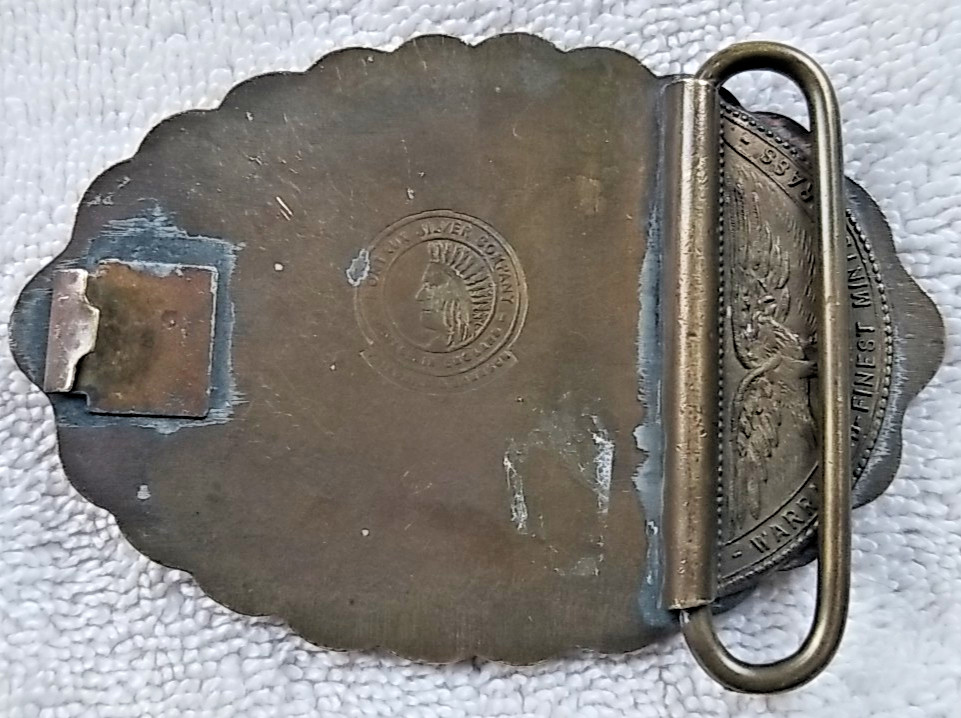 Vintage SFPD Belt Buckle Montauk Silver Co Americas Finest Brass Collectible