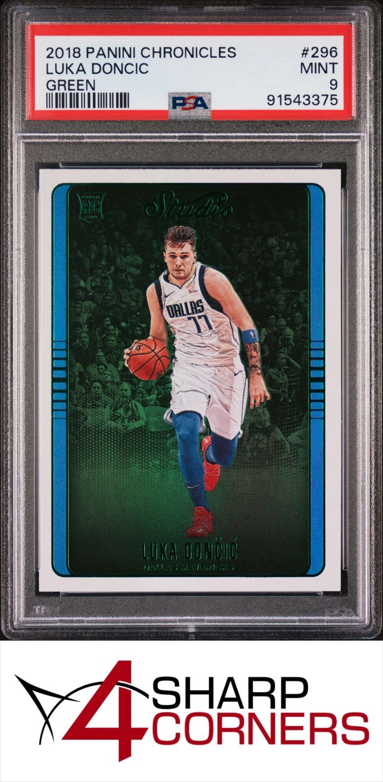 2018 PANINI CHRONICLES GREEN #296 LUKA DONCIC RC MAVERICKS PSA 9