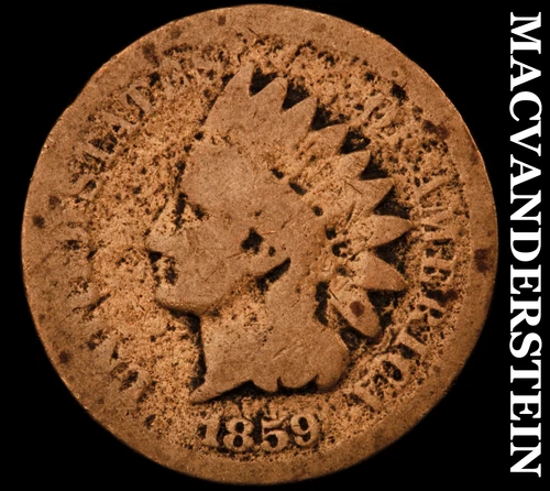 1859 Indian Head Cent- Copper Nickel- Semi Key Very Fine No Reserve #J3830