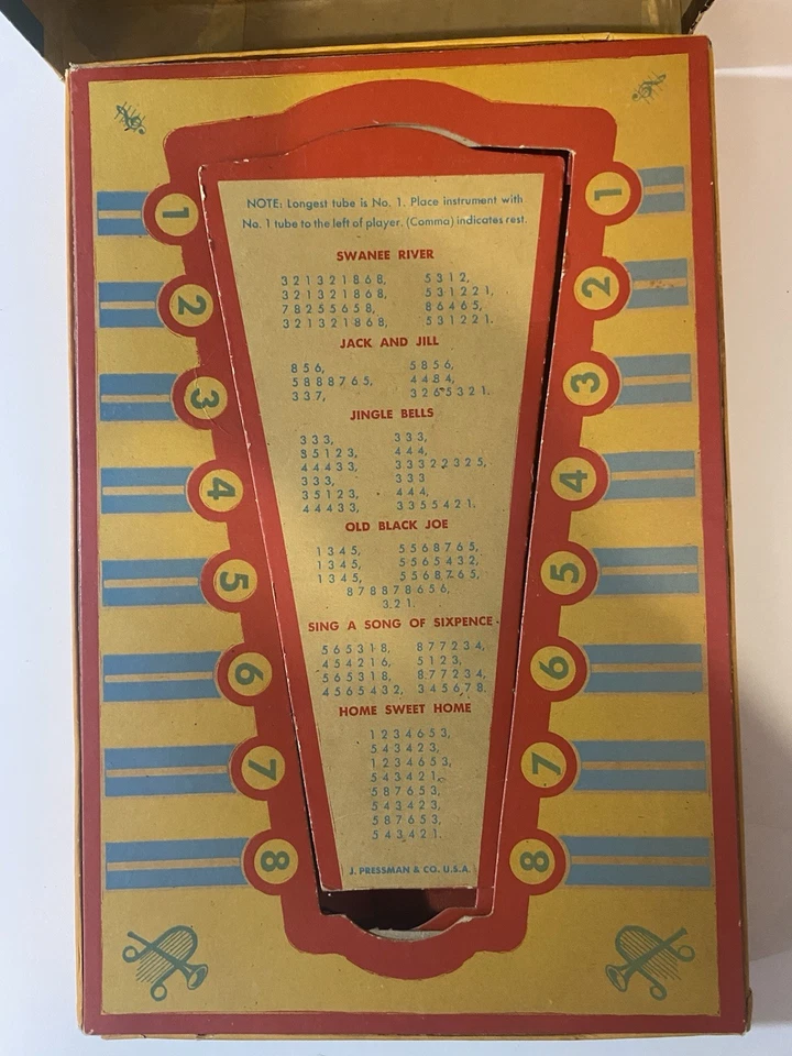 Vtg Pressman NY Zellophone Glass Tube Xylophone Musical Toy in Original Box  - Image 4 of 4