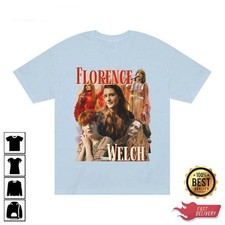 Florence And The Machine Indie Rock Band Tee Shirt Light Blue BL1851