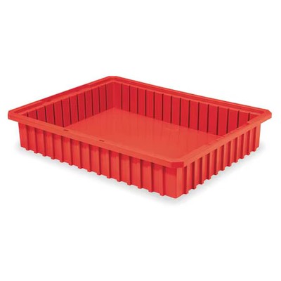 Akro-Mils 33224Red Industrial Grade Polymer, Divider Box, Red, 22 3/8 In L, 4