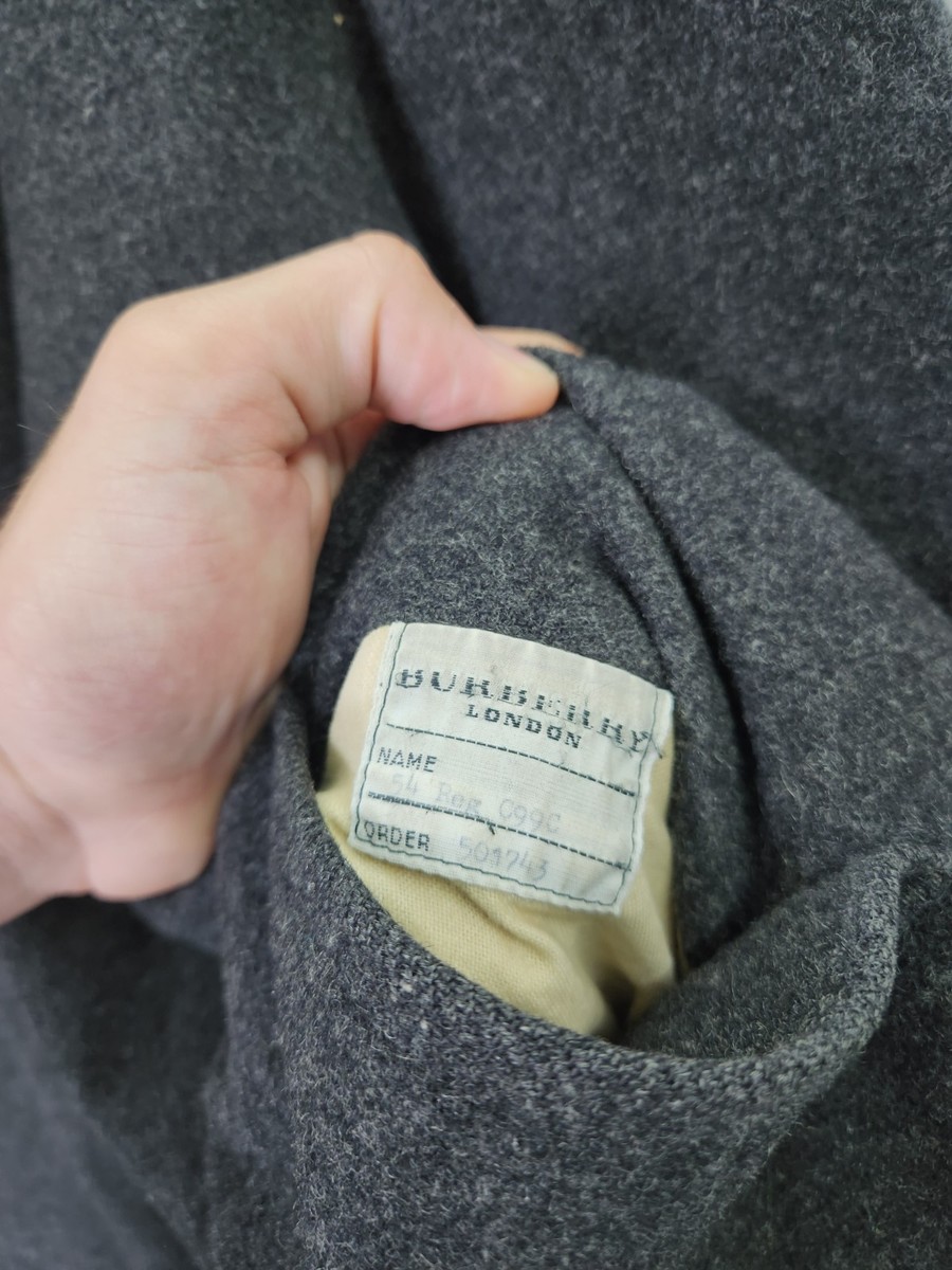 Vintage Burberry london gray wool and camel hair overcoat button