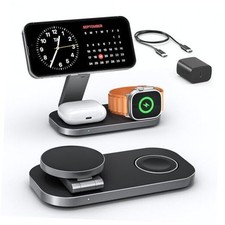 3 in 1 Wireless Charging Station for Apple Devices, Magnetic MatteBlack
