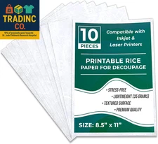 Printable Rice Paper Sheets I Decoupage Paper for Inkjet and Laser Printer I Cra