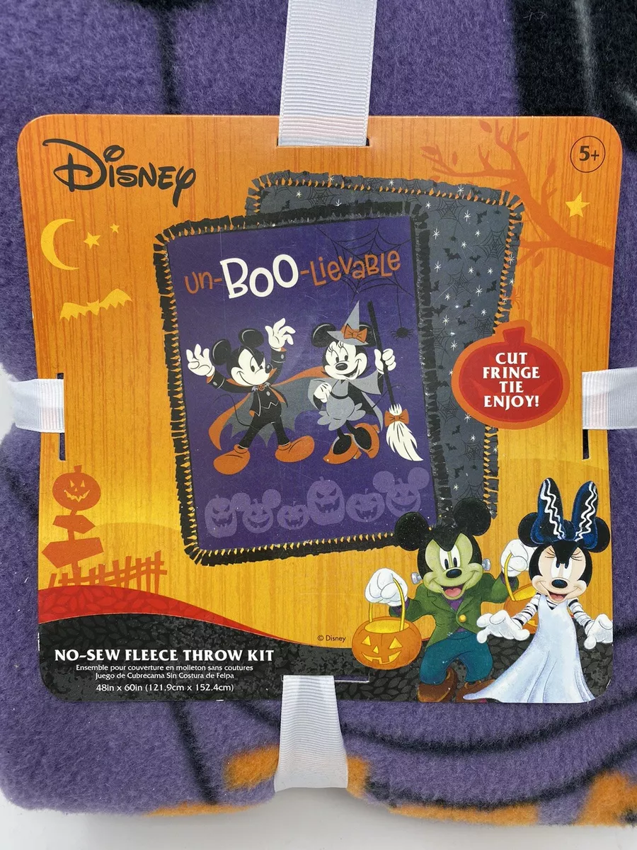 Disney, Holiday, Halloween Disney Mickeyminnie No Sew Fleece Throw  Blanket Kit Spooky Halloween