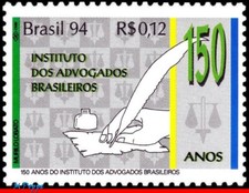 2511 BRASIL 1994 INSTITUTO ABOGADOS, 150 ANIVERSARIO JUSTICIA, MI# 2612 RHM C-1910 MNH