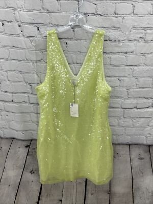 A New Day Ladies Dress Medium Color Sparkle Neon Green Yellow | eBay