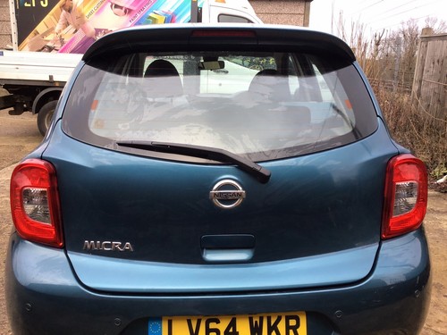 NISSAN MICRA K13 TAILGATE TURQUOISE PEARL PAINT CODE RBK 5 DOOR MODEL 2010-2017 - Picture 6 of 11