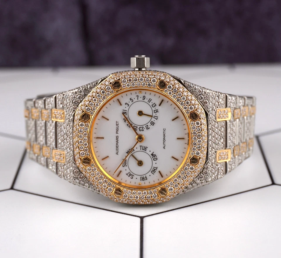 Audemars Piguet Royal Oak 2 tonos oro 36 mm helado 15 quilates diamantes 25572SA Foto 2 de 4