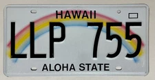 HAWAII Rainbow License Plate Aloha State - Random Letters - HI