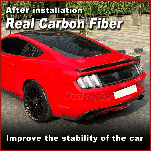 For Ford Mustang GT GT350 2015-2017 Matt REAL Carbon Rear Trunk Lip Spoiler Wing - Picture 2 of 13