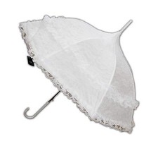 BRAUTSCHIRM Ø86cm Weiß Automatik Braut Hochzeit Schirm Stockschirm Sonnenschirm