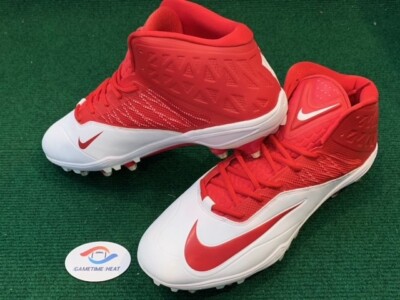 New Nike Zoom Code Elite 3/4 TD Football Cleats Lineman Red White Strike Plate