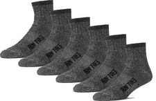 Men's 80% Wool Ankle Socks 6 Pack Strong Arch Support Winter Cushioned Bottom...