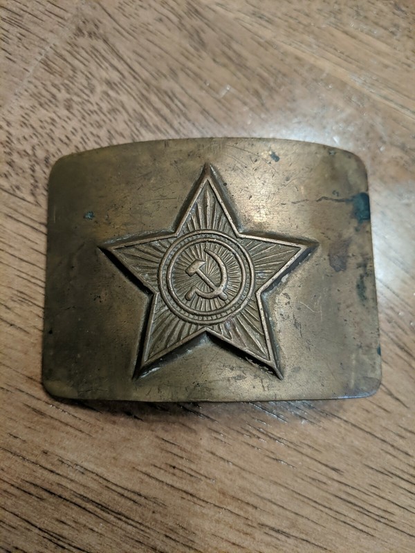 Vintage Genuine RUSSIAN ARMY Solid Brass BELT BUCKLE 