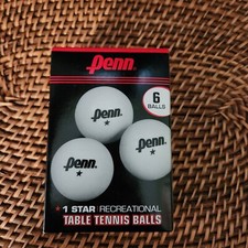 Penn 6-Pk 40mm Table Tennis Ball White Ping Pong 1-Star Recreational NIB