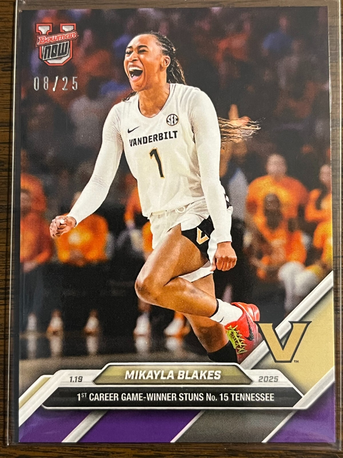 2024-25 Topps Bowman U Now NCAA #50 Mikayla Blakes Vanderbilt PURPLE 08/25