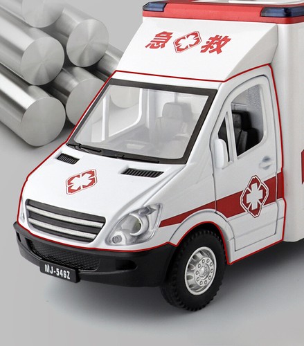 1: 24 large alloy 6-door ambulance 20CM 120 ambulance toy model car Toy Car - Picture 4 of 7