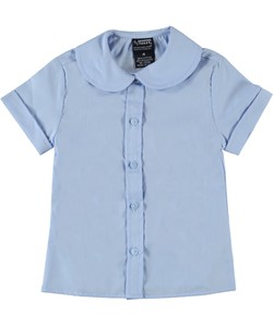 white blouse round collar