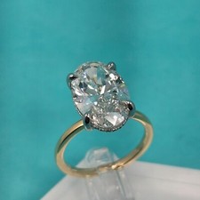 IGI Engagement Wedding Diamond Solitaire Ring 18k Yellow Gold Oval 6.01Ct 12000