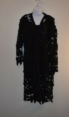 Cache Vintage Long Crochet Coat