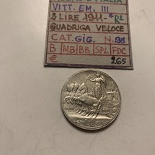 2 Lire 1911 Ag Quadriga Veloce Vittorio Emanuele Ill Regno D’Italia R2