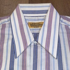 Vtg 60s 70s Arrow Dress Shirt NOS Disco Striped Sanforized MCM Nik Mens Medium