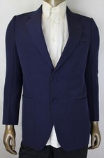 2200 Gucci Men's Navy Blue Wool Vintage Formal Retro Slim Jacket 427352 4080
