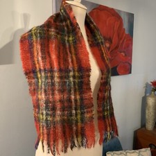 Scottish Scarf Highland Home Industries Mohair  Wool Red  Green Plaid Scarf