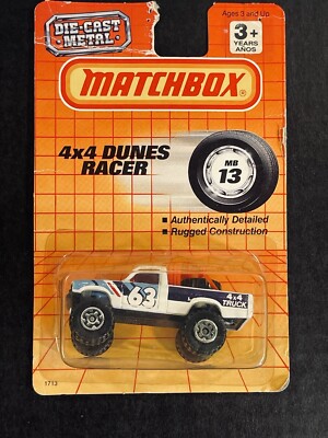 Matchbox, 1990 Truck 4x4 Dunes Racer, This Is Pre Mattel Play Car New In Package