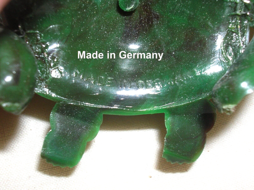 2 juguetes de celuloide con cabeza de bobina de colección - tortuga Breba y ganso, hechos en Alemania - Imagen 8 de 8