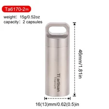 Titanium Alloy Waterproof Container Pill Box Travel Survival EDC Tool Keychain