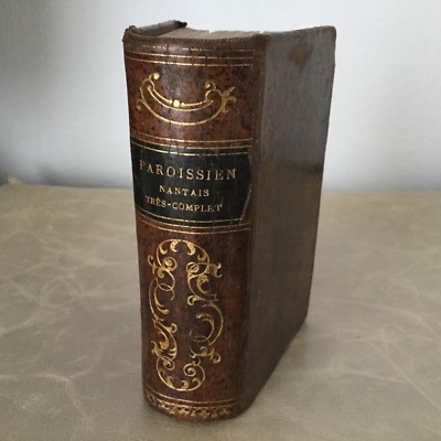 Seltener römischer Pfarrer von Nantes Missale 1874 schöner Ledereinband